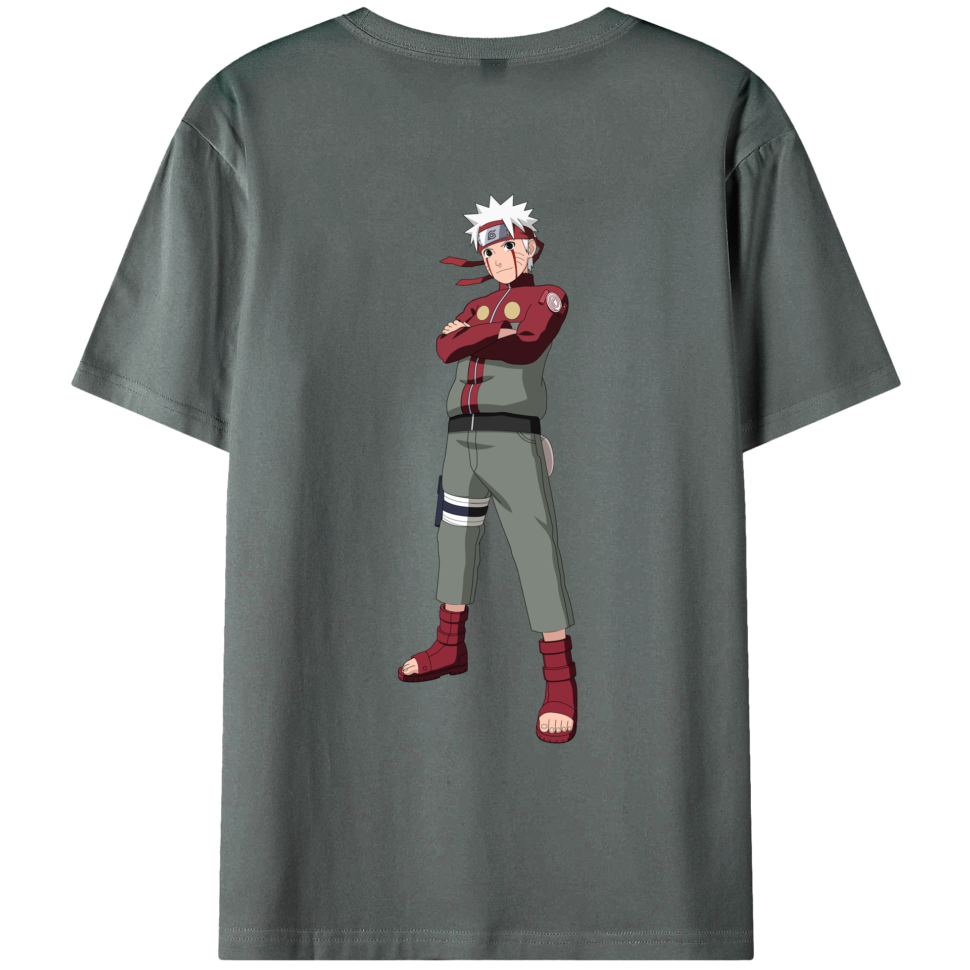 （画像用） NARUTO -ナルト- うずまき ナルト Uzumaki Naruto 綿100％ メンズ半袖Tシャツ（バックプリント） 通気性